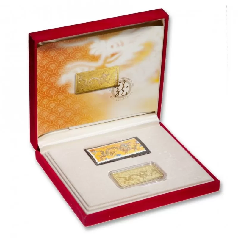 2000 Canadian Heart of the Dragon 18-karat Gold Stamp & Postcard Set
